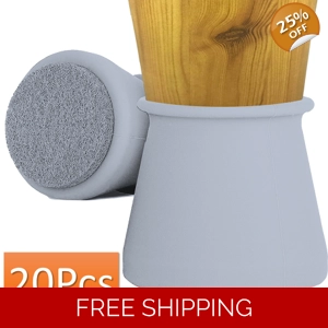 20Pcs Padded Silicon furniture leg protectors for Chairs Tables Round Grey